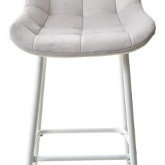 Барный стул ХОФМАН, цвет H-09 Светло-серый, велюр / белый каркас М-City в Камышлове - kamyshlov.mebel24.online | фото 6