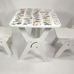 Детский растущий стол-парта и два стула Я САМ "Умка-Дуо" (Алфавит) в Камышлове - kamyshlov.mebel24.online | фото