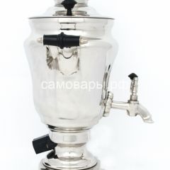 Электрический самовар из латуни никелированный на 1,5 литра форма "Тюльпан" с защитой от выкипания в Камышлове - kamyshlov.mebel24.online | фото 3