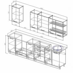 Кухонный гарнитур Жемчуг 2800 (Стол. 26мм) в Камышлове - kamyshlov.mebel24.online | фото 2