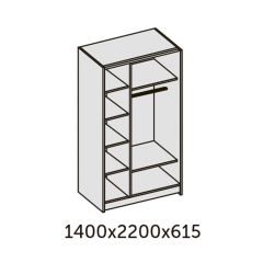 ИННЭС-5 Шкаф-купе 2-х дв. 1400 (1дв. Ф1 - бодега белая, 1дв. Ф2 - зеркало) в Камышлове - kamyshlov.mebel24.online | фото 2