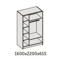 ИННЭС-5 Шкаф-купе 2-х дв. 1600 (2дв. Ф1 - венге) в Камышлове - kamyshlov.mebel24.online | фото 2