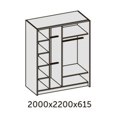 ИННЭС-5 Шкаф-купе 2-х дв. 2000 (2 дв. Ф3 - венге вст. экокожа корич) в Камышлове - kamyshlov.mebel24.online | фото 2