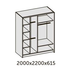 ИННЭС-5 Шкаф-купе 2-х дв. 2000 (2дв. Ф4 - венге вставка зеркало) в Камышлове - kamyshlov.mebel24.online | фото 2