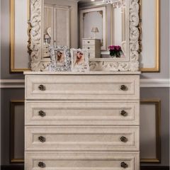 Комод 4 ящика Афина + Зеркало ППУ Афина (крем корень) в Камышлове - kamyshlov.mebel24.online | фото