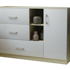 Комод К-3.1 (Дуб сонома/Белый жемчуг) в Камышлове - kamyshlov.mebel24.online | фото