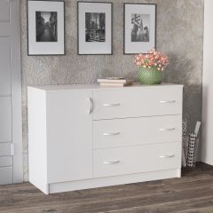 Комод Лофт (3 ящика/1 дверца) Белый в Камышлове - kamyshlov.mebel24.online | фото