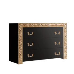 Комод Тиффани Premium черная/золото (ТФКМ-1(П) в Камышлове - kamyshlov.mebel24.online | фото