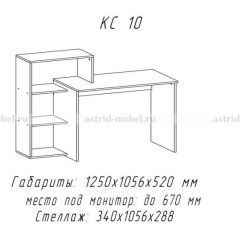 Компьютерный стол №10 (Анкор белый) в Камышлове - kamyshlov.mebel24.online | фото