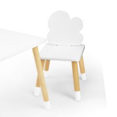 Комплект детской мебели стол и два стула Облачко (Белый/Белый/Береза) в Камышлове - kamyshlov.mebel24.online | фото
