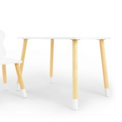 Комплект детской мебели стол и стул Облачко (Белый/Белый/Береза) в Камышлове - kamyshlov.mebel24.online | фото