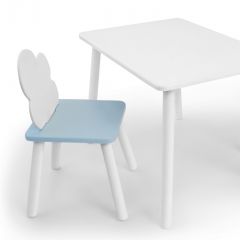 Комплект детской мебели стол и стул Облачко (Белый/Голубой/Белый) в Камышлове - kamyshlov.mebel24.online | фото