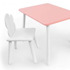 Комплект детской мебели стол и стул Облачко (Розывый/Белый/Белый) в Камышлове - kamyshlov.mebel24.online | фото