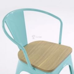 Кресло Barneo N-245 Tolix style Wood  (RAL6027 бирюзовый) в Камышлове - kamyshlov.mebel24.online | фото 3