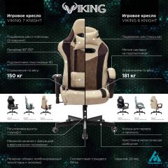 Кресло игровое Бюрократ VIKING 6 KNIGHT BR FABRIC коричневый/бежевый в Камышлове - kamyshlov.mebel24.online | фото 5