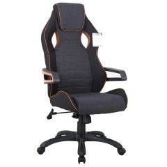 Кресло компьютерное BRABIX Techno Pro GM-003 (ткань черное/серое, вставки оранжевые) 531813 в Камышлове - kamyshlov.mebel24.online | фото