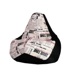 Кресло-мешок XL Газета-Black в Камышлове - kamyshlov.mebel24.online | фото