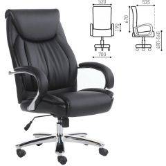 Кресло офисное BRABIX "Advance EX-575" (хром/экокожа/черное) 531825 в Камышлове - kamyshlov.mebel24.online | фото