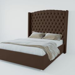 Кровать Берлин ЛЮКС с ПМ 1200 (экокожа коричневая) в Камышлове - kamyshlov.mebel24.online | фото 2