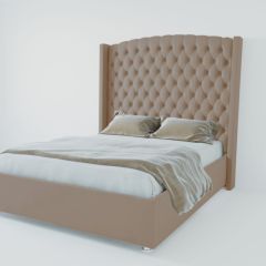 Кровать Берлин ЛЮКС с ПМ 900 (велюр серый) в Камышлове - kamyshlov.mebel24.online | фото 2