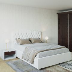 Кровать Берлин с ПМ 1600 (экокожа белая) в Камышлове - kamyshlov.mebel24.online | фото 2