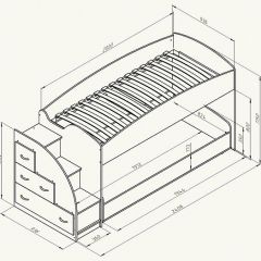 Кровать-чердак "Дюймовочка-4.2"  Дуб молочный/Оранжевый в Камышлове - kamyshlov.mebel24.online | фото 3