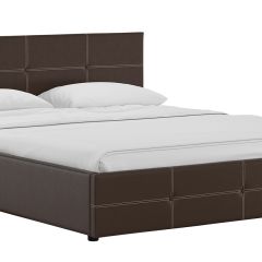 Кровать двойная Синди 160 + ортопед + ПМ + дно (арт. Марика 468 к/з (шоколад)) в Камышлове - kamyshlov.mebel24.online | фото
