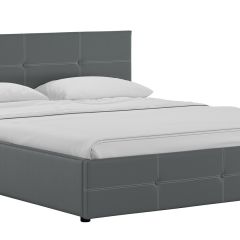 Кровать двойная Синди 160 + ортопед + ПМ + дно (арт. Марика 485 к/з (серый)) в Камышлове - kamyshlov.mebel24.online | фото
