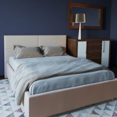 Кровать Корсика с ПМ 1600 (экокожа бежевая) в Камышлове - kamyshlov.mebel24.online | фото 2