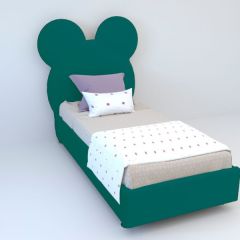 Кровать Маус с ортопедическим основанием 800 (велюр бирюзовый) в Камышлове - kamyshlov.mebel24.online | фото