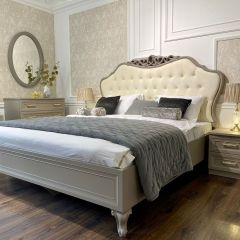 Кровать Мокко 1800 с мягким изголовьем + основание (серый камень) в Камышлове - kamyshlov.mebel24.online | фото 3