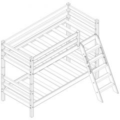 Кровать низкая с наклонной лестницей Соня (Вариант 12) в Камышлове - kamyshlov.mebel24.online | фото 3