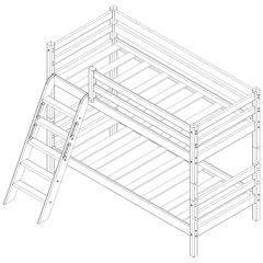 Кровать низкая с наклонной лестницей Соня (Вариант 12) в Камышлове - kamyshlov.mebel24.online | фото 4