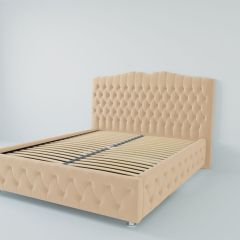 Кровать Нягань с ортопедическим основанием 1200 (экокожа бежевая) в Камышлове - kamyshlov.mebel24.online | фото 2