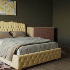 Кровать Нягань с ортопедическим основанием 1200 (экокожа бежевая) в Камышлове - kamyshlov.mebel24.online | фото 3