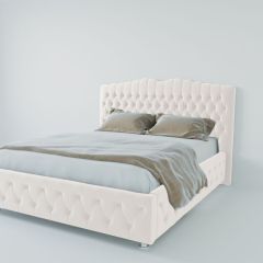 Кровать Нягань с ПМ 1200 (экокожа белая) в Камышлове - kamyshlov.mebel24.online | фото 2