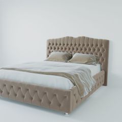 Кровать Нягань с ПМ 1400 (велюр серый) в Камышлове - kamyshlov.mebel24.online | фото