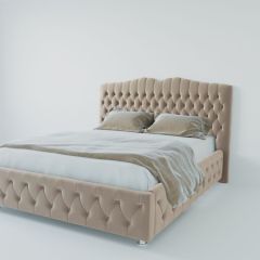 Кровать Нягань с ПМ 1600 (велюр светло-серый) в Камышлове - kamyshlov.mebel24.online | фото