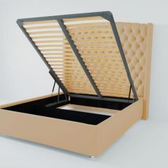 Кровать Берлин ЛЮКС с ПМ 2000 (экокожа бежевая) в Камышлове - kamyshlov.mebel24.online | фото 2