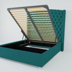 Кровать Берлин ЛЮКС с ПМ 1400 (велюр бирюзовый) в Камышлове - kamyshlov.mebel24.online | фото