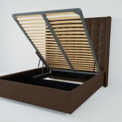 Кровать Венеция ЛЮКС с ПМ 2000 (экокожа коричневая) в Камышлове - kamyshlov.mebel24.online | фото