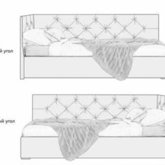 Кровать угловая Лэсли интерьерная +основание (120х200) в Камышлове - kamyshlov.mebel24.online | фото 2