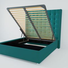 Кровать Венеция ЛЮКС с ПМ 1200 (велюр бирюзовый) в Камышлове - kamyshlov.mebel24.online | фото