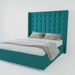 Кровать Венеция ЛЮКС с ПМ 1200 (велюр бирюзовый) в Камышлове - kamyshlov.mebel24.online | фото 2
