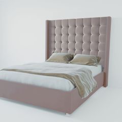 Кровать Венеция ЛЮКС с ПМ 1200 (велюр темно-серый) в Камышлове - kamyshlov.mebel24.online | фото 2