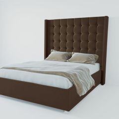 Кровать Венеция ЛЮКС с ПМ 2000 (экокожа коричневая) в Камышлове - kamyshlov.mebel24.online | фото 2