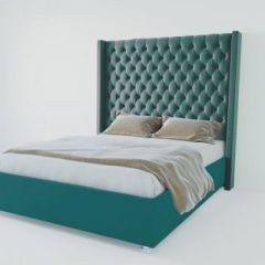 Кровать Версаль ЛЮКС с ПМ 1600 (велюр бирюзовая) в Камышлове - kamyshlov.mebel24.online | фото