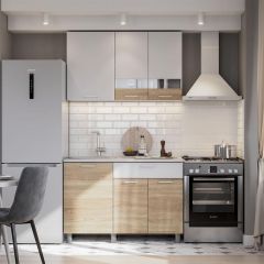 Кухонный гарнитур КГ-4 (1200) Белый/Дуб Сонома в Камышлове - kamyshlov.mebel24.online | фото