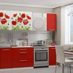 МАКИ КРАСНЫЕ Кухонный гарнитур 2.0 в Камышлове - kamyshlov.mebel24.online | фото