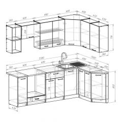 Кухонный гарнитур Надежда прайм 5 2300х1500 мм в Камышлове - kamyshlov.mebel24.online | фото 2